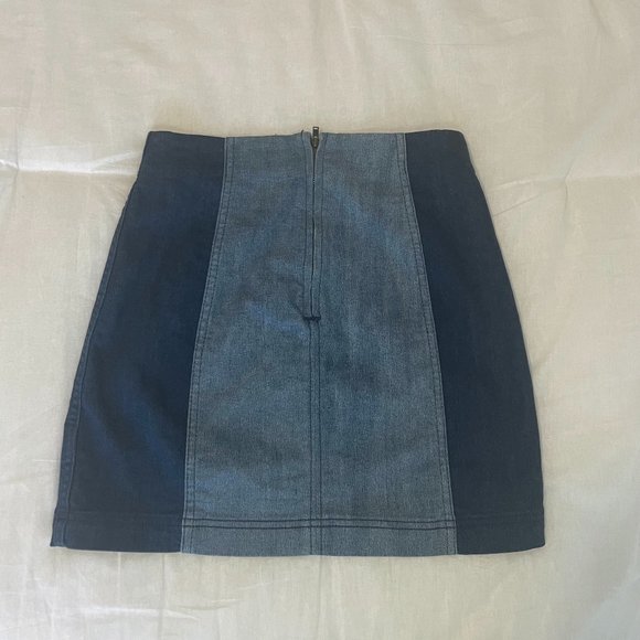 Free People Modern Femme Color Block Mini Skirt in Dark Blue - Picture 5 of 5